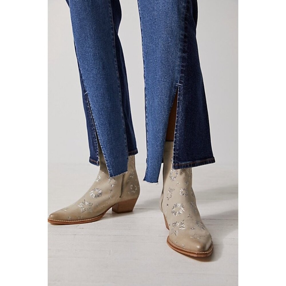 Free People Star Bowers Embroidered Boots Stone